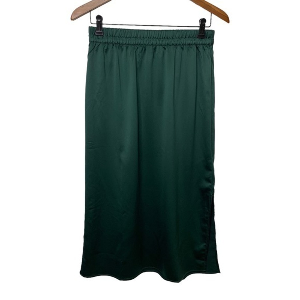 GAP Pull On Satin Midi Skirt Essex Green NWT Small